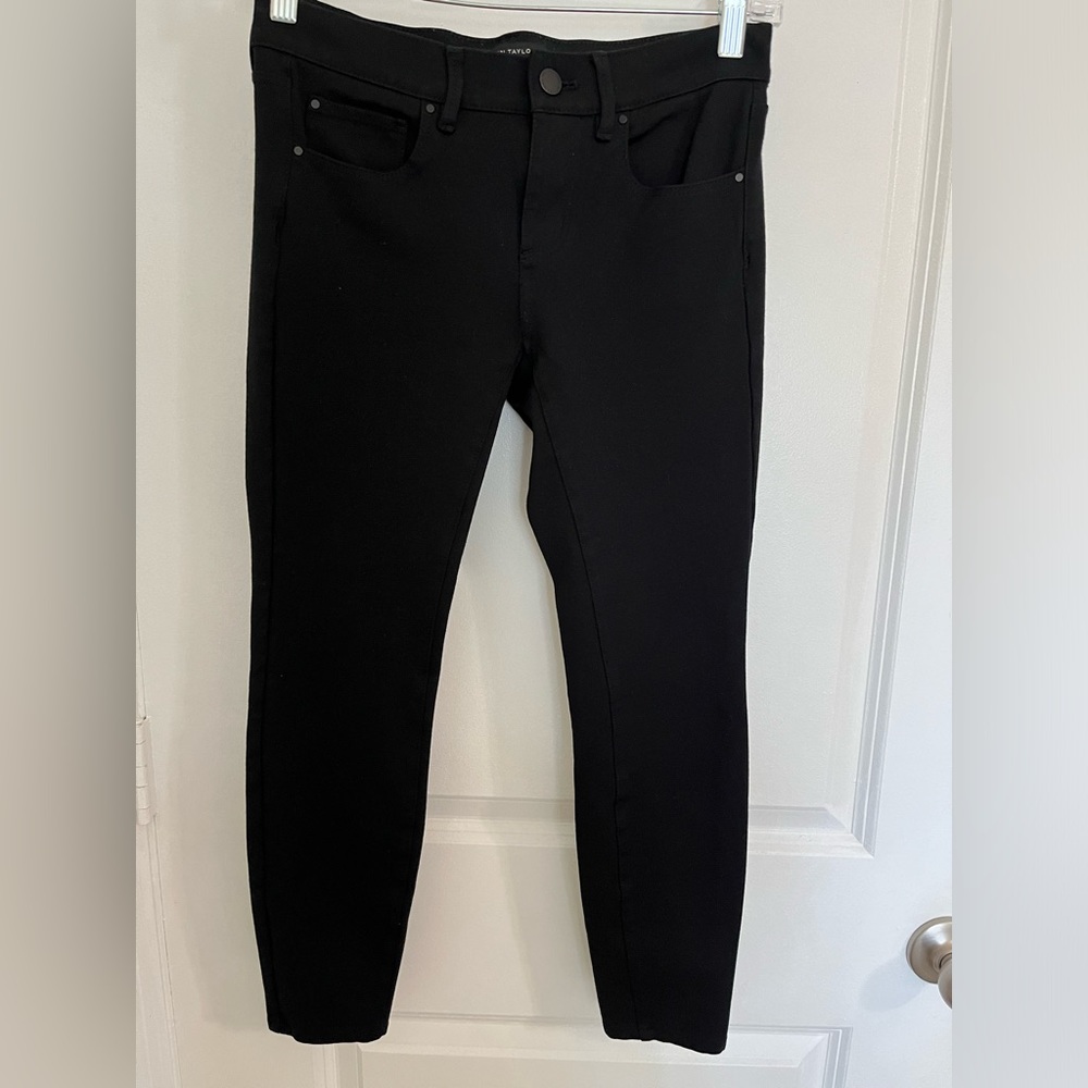 Ann Taylor black ponte knit 5 pocket pants 0P